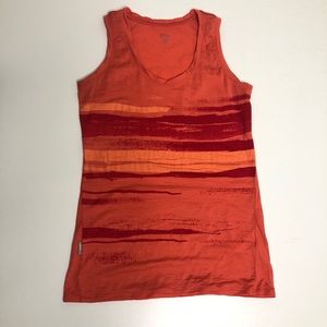 Icebreaker orange merino wool tank top